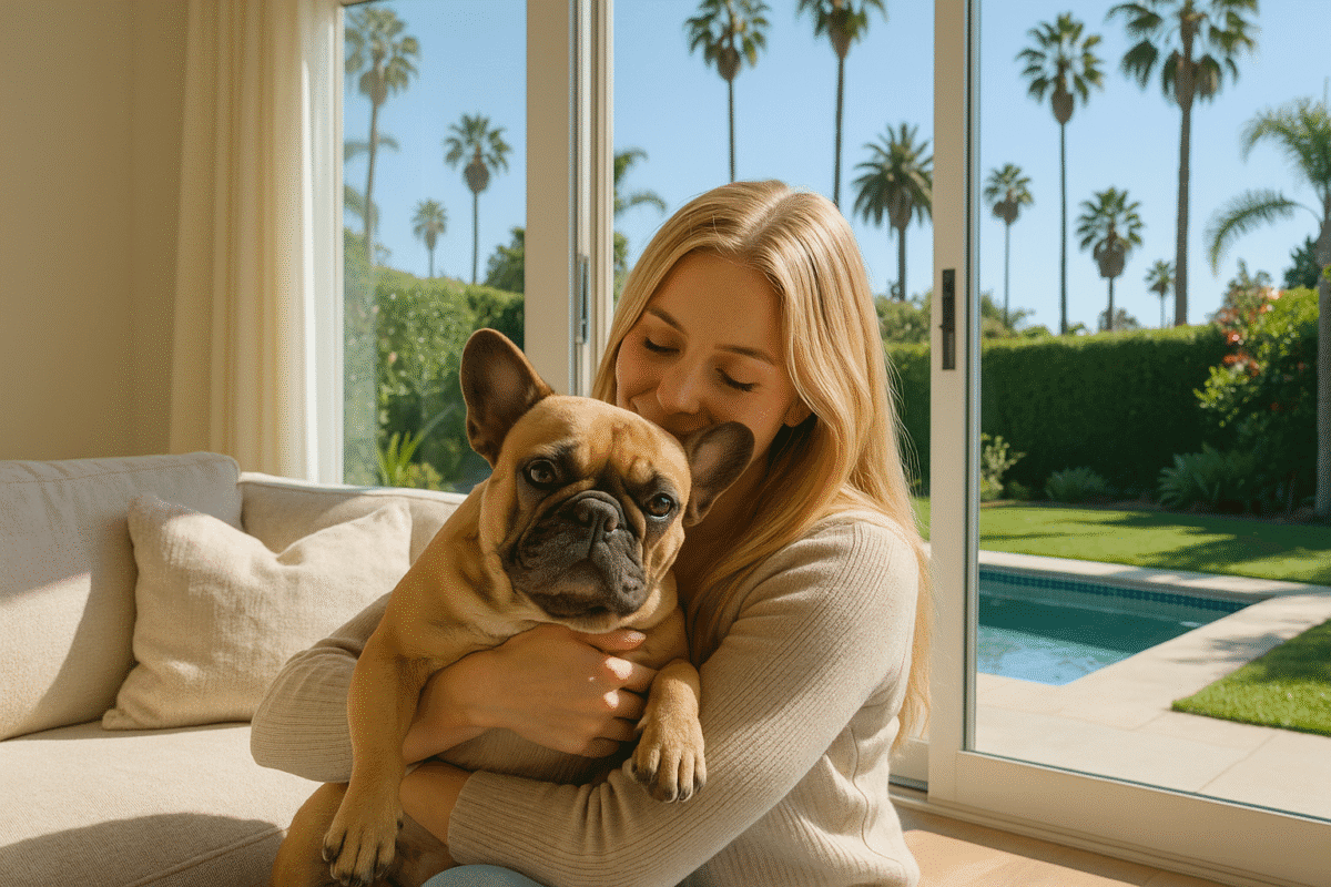French Bulldog relaxing at home in Los Angeles